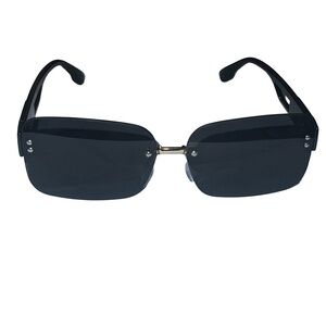 Modern Square Rimless Black Tinted Sunglasses, Classic 🕶️